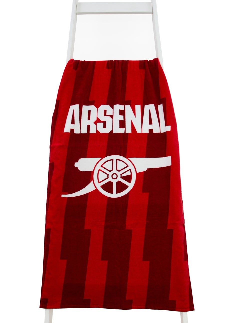 Arsenal FC Beach & Bath Towel - 100% Cotton, 70cm X 140cm - Official Club Merchandise, Red