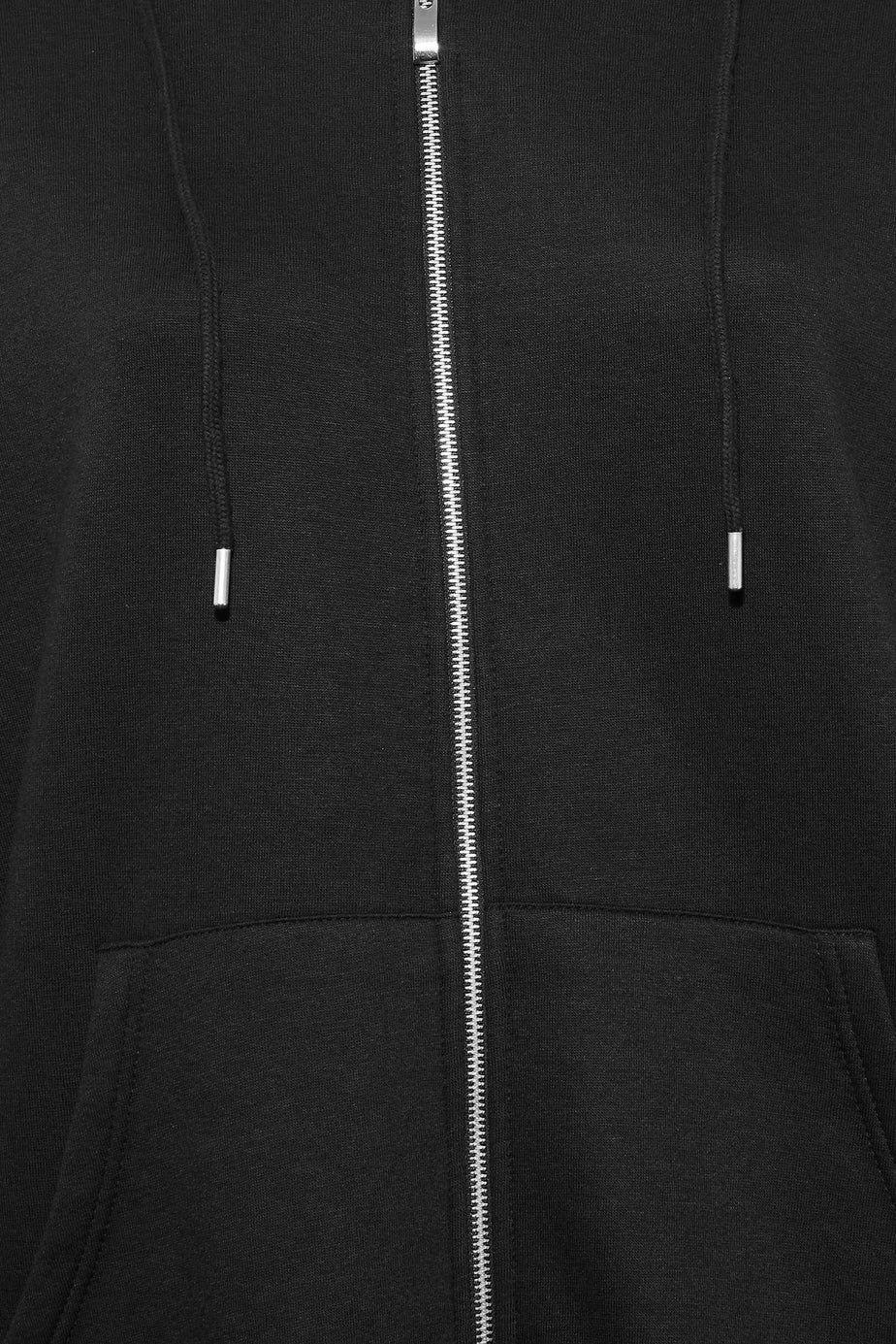 Yours Curve Black Longline Zip Hoodie