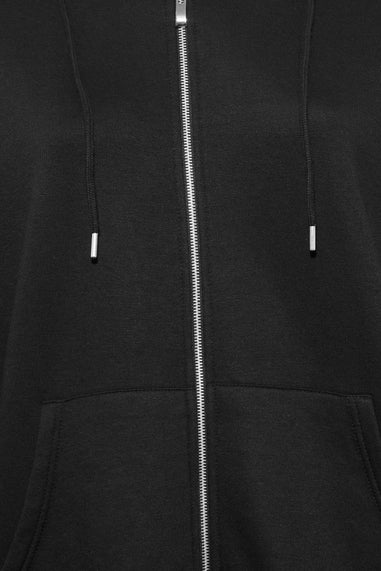 Yours Curve Black Longline Zip Hoodie