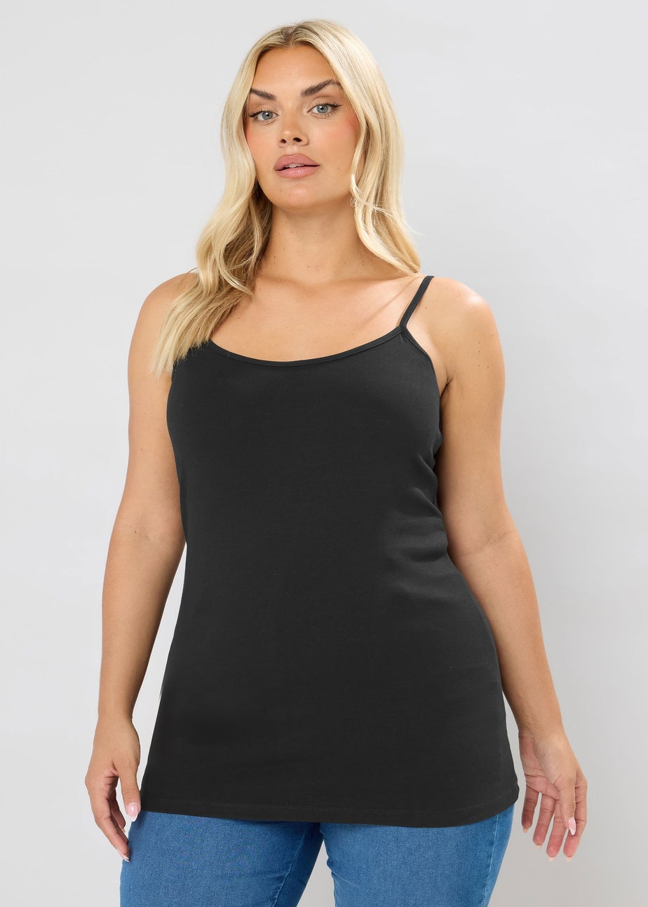 Yours Curve 2 Pack Black Cami Tops