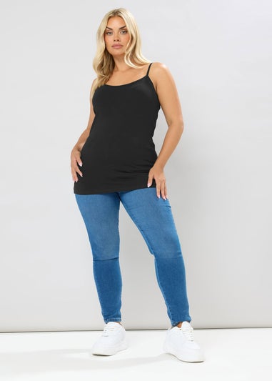 Yours Curve 2 Pack Black Cami Tops