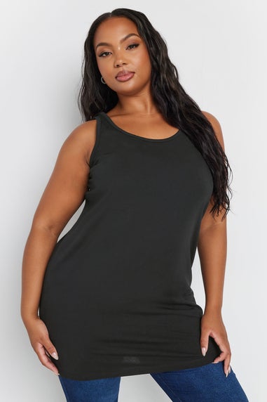 Yours Curve 2 Pack Black Longline Vest Tops