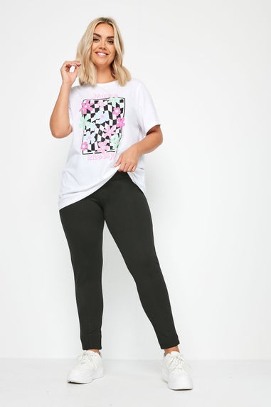 Yours Curve Black Ponte Premium Stretch Trousers