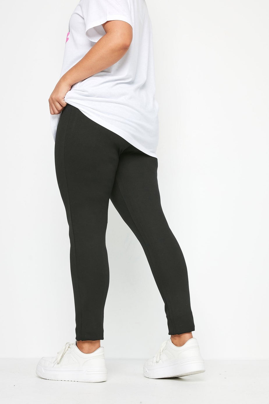 Yours Curve Black Ponte Premium Stretch Trousers