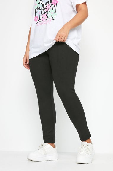 Yours Curve Black Ponte Premium Stretch Trousers