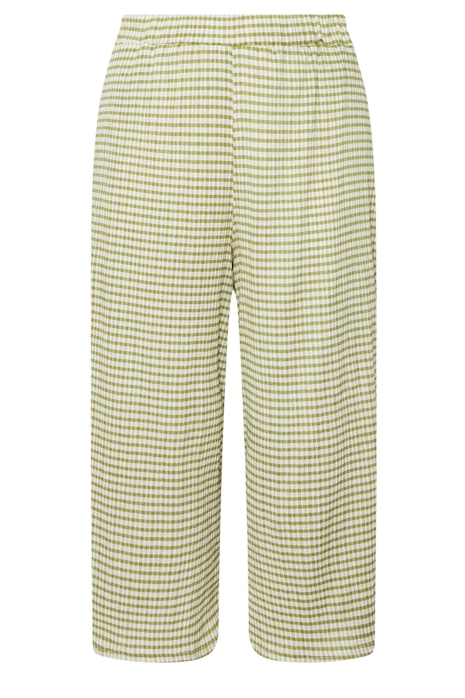 Yours Curve Green Gingham Textured Midaxi Culottes