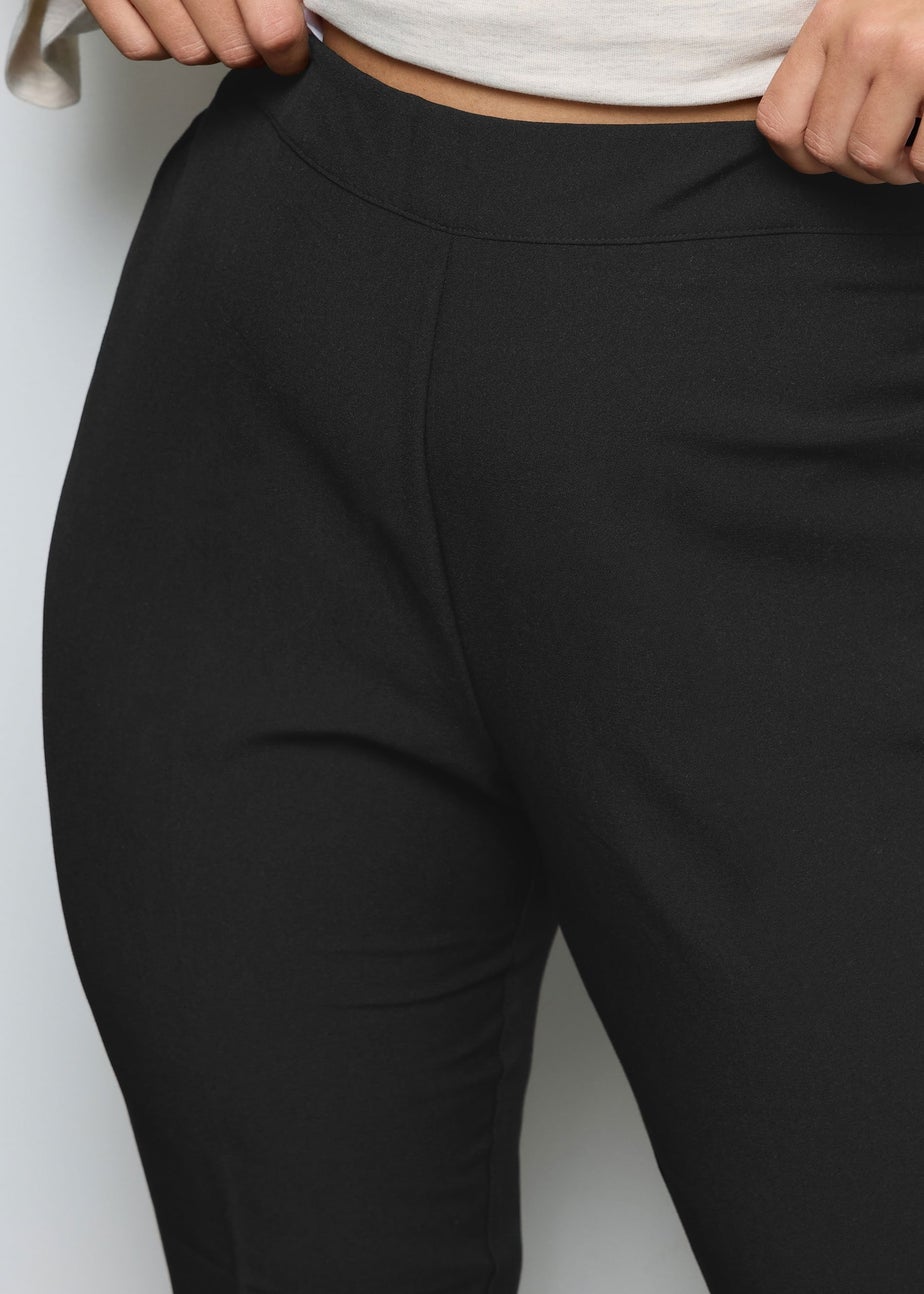 Yours Curve Black Elasticated Tapered Stretch Trousers