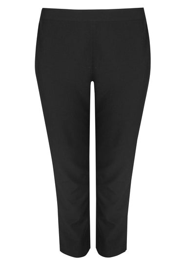 Yours Curve Black Elasticated Tapered Stretch Trousers