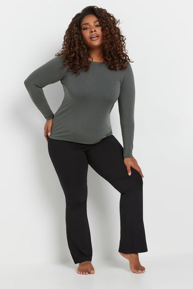Yours Curve Grey Thermal Long Sleeve Top
