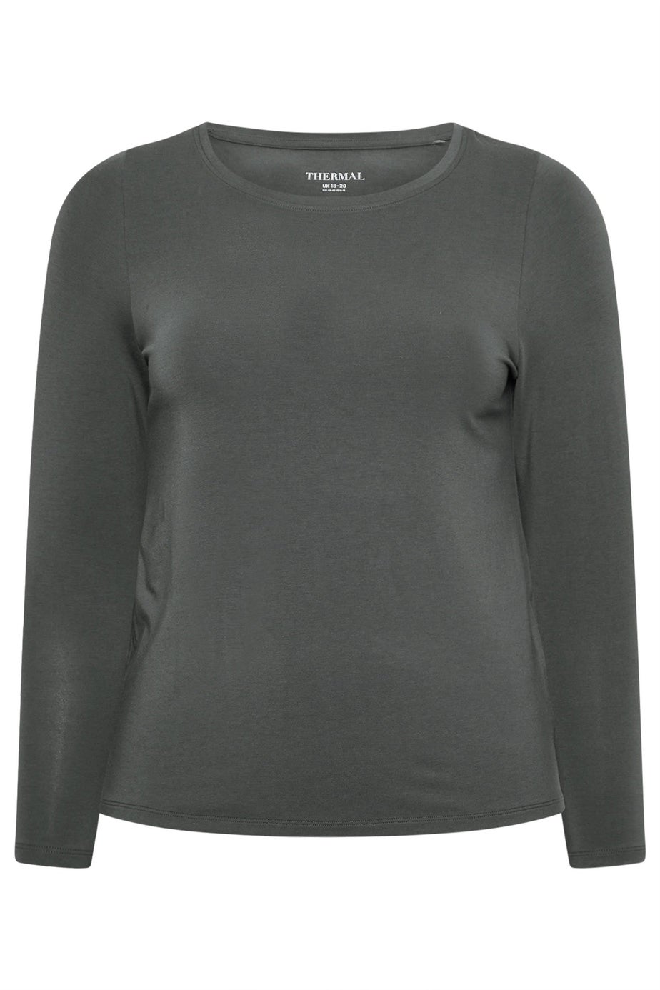 Yours Curve Grey Thermal Long Sleeve Top