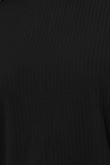 Yours Curve Black Ribbed Swing Top