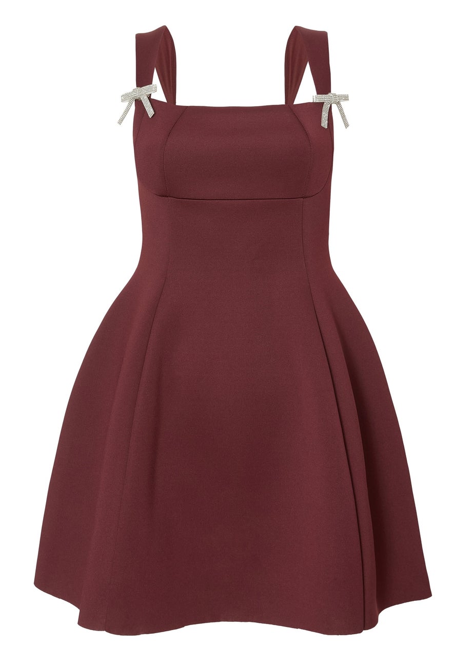 Quiz Burgundy A-Line Mini Dress