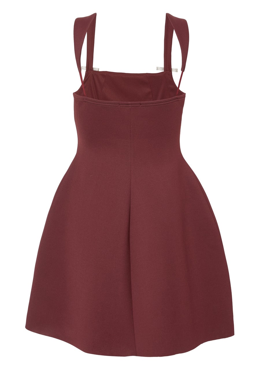 Quiz Burgundy A-Line Mini Dress