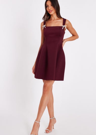 Quiz Burgundy A-Line Mini Dress