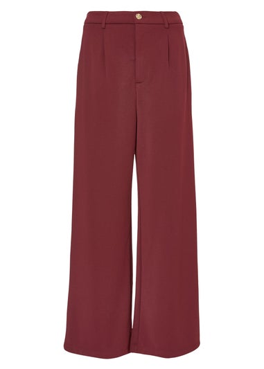 Quiz Burgundy Wide Leg Trousers