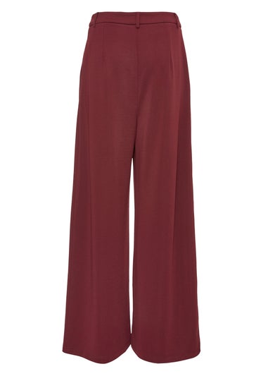Quiz Burgundy Wide Leg Trousers