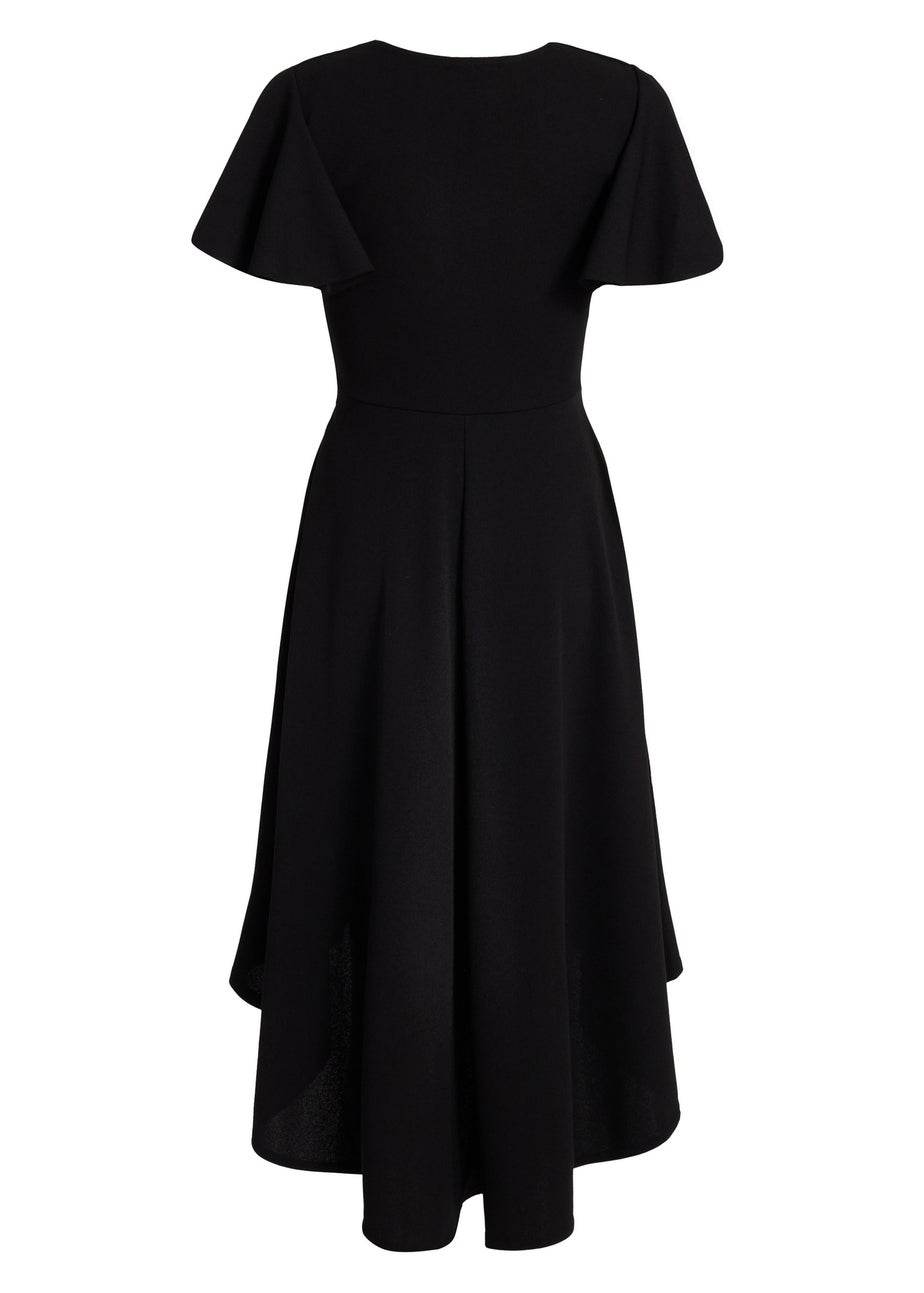 Quiz Black Dip Hem Midi Dress