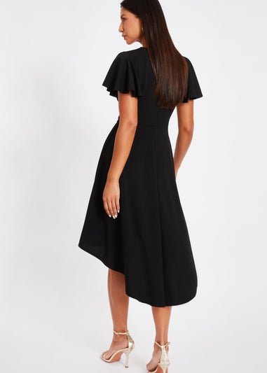 Quiz Black Dip Hem Midi Dress