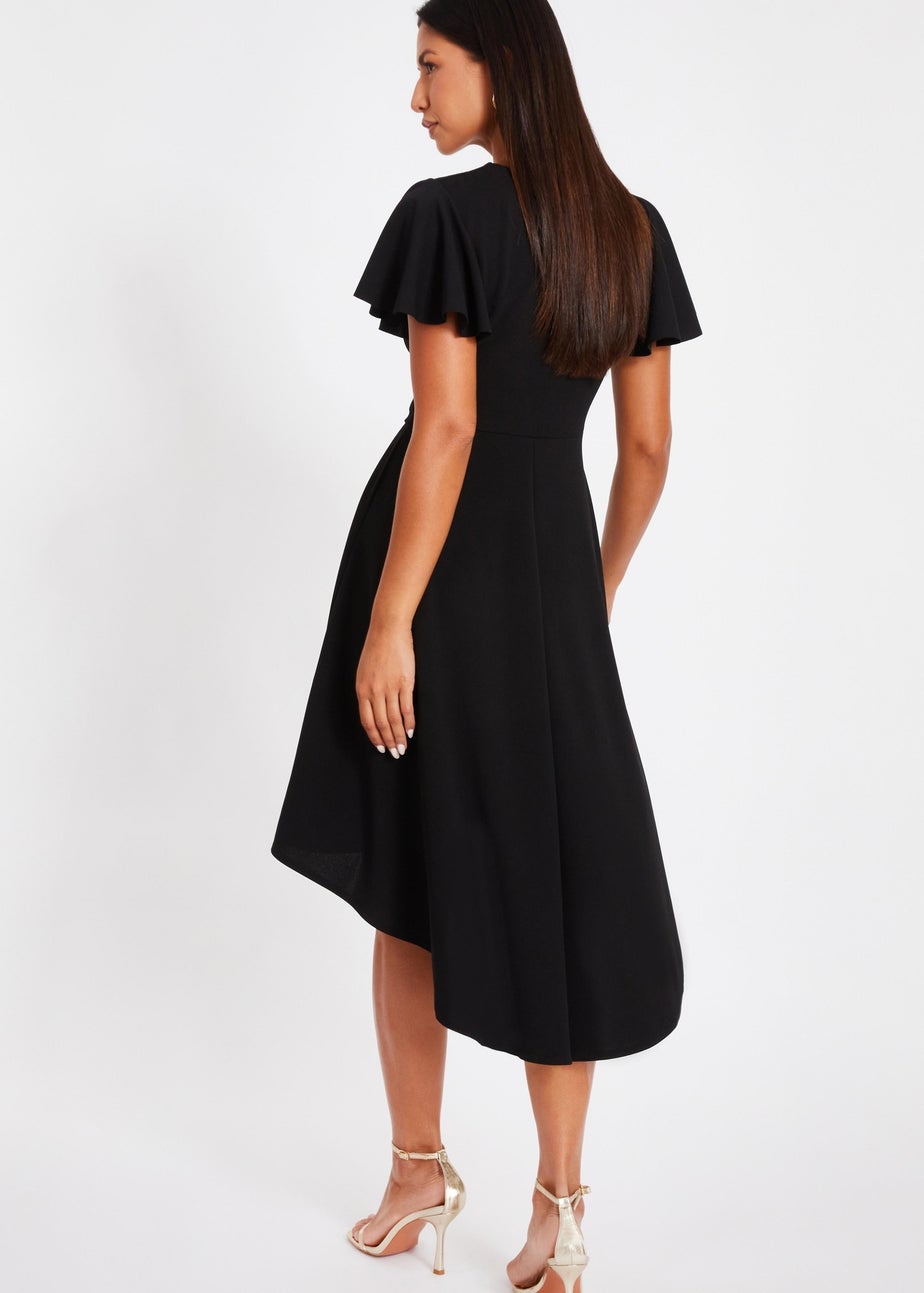 Quiz Black Dip Hem Midi Dress