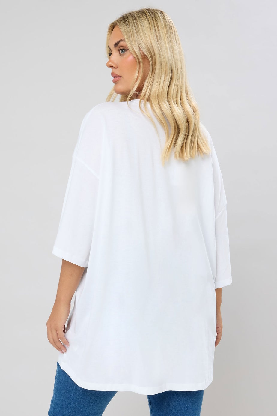 Yours Curve White Oversized Boxy T-Shirt
