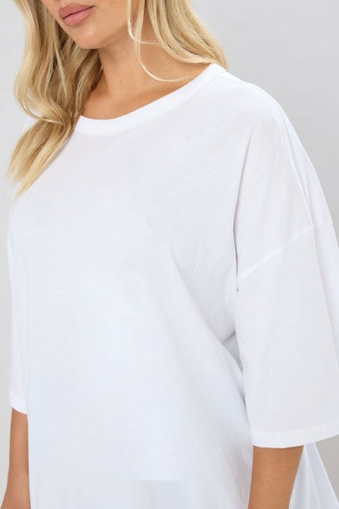 Yours Curve White Oversized Boxy T-Shirt