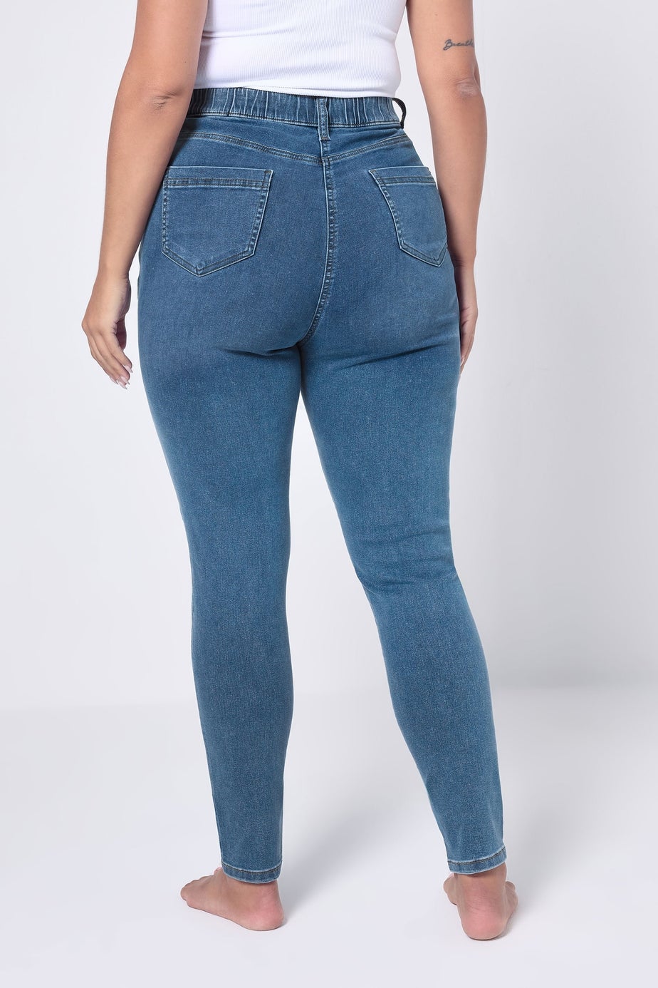 Yours Curve Mid Blue Skinny Stretch Ava Jeans