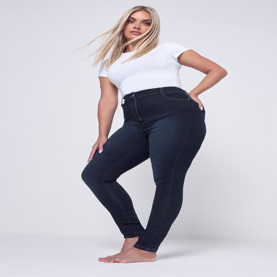 Yours Curve Dark Indigo Blue Skinny Stretch Ava Jeans