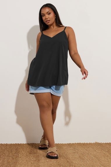 Yours Curve Black Cami Vest Top