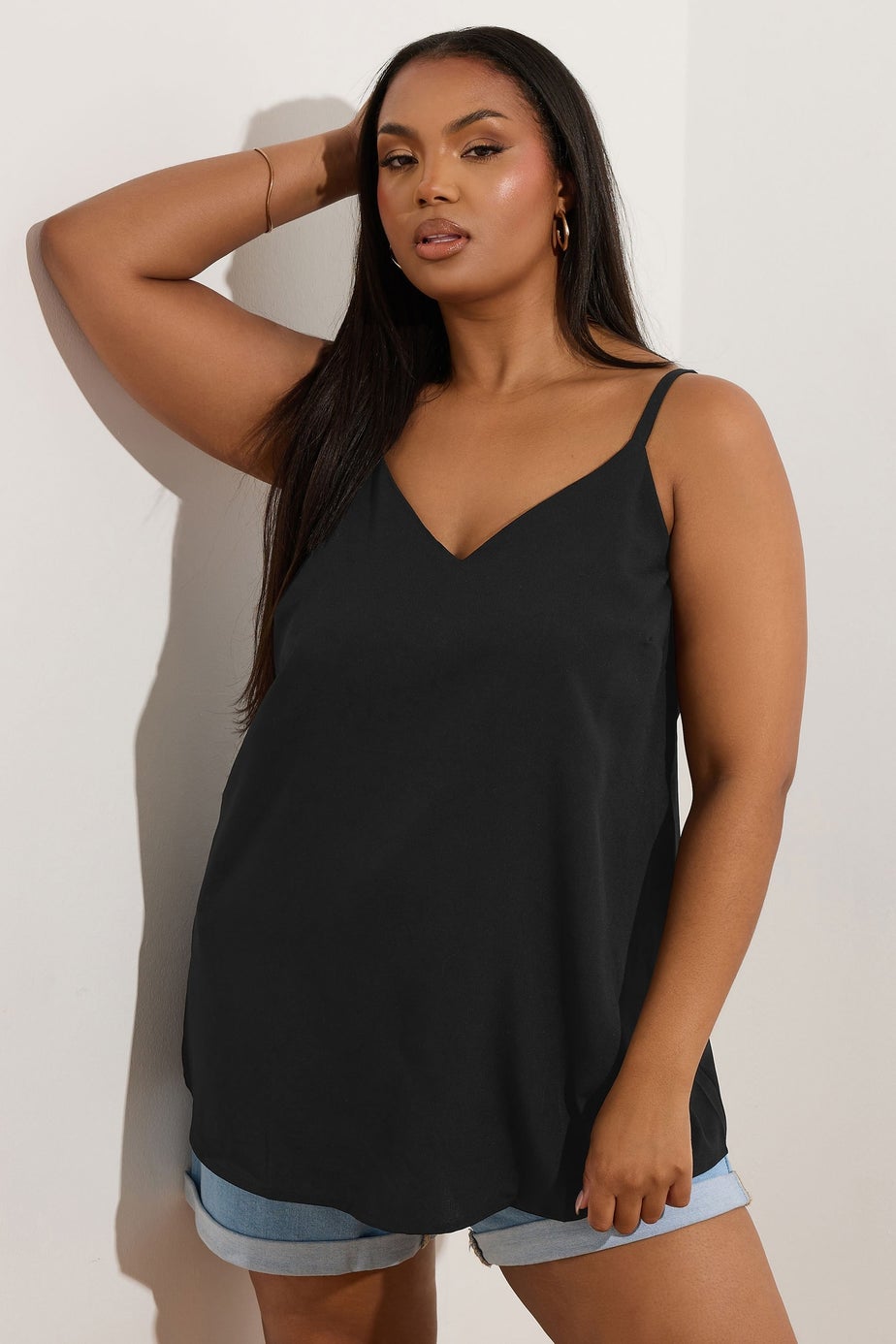 Yours Curve Black Cami Vest Top