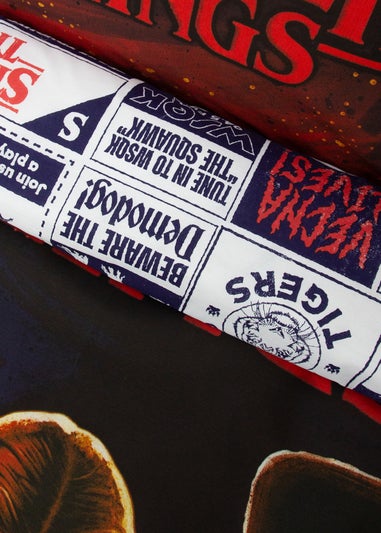 Stranger Things Flames Black Duvet Cover