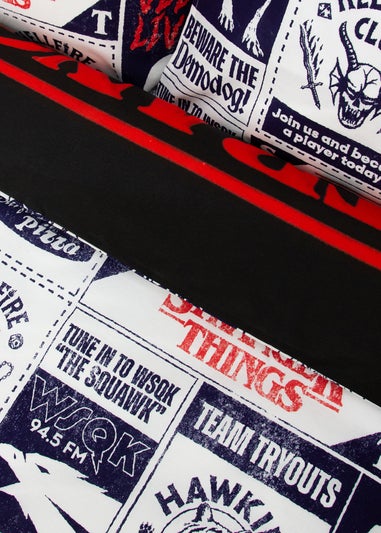 Stranger Things Flames Black Duvet Cover