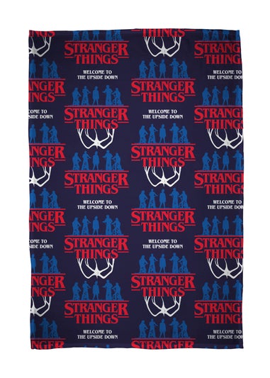 Stranger Things Flames Blue Fleece Blanket