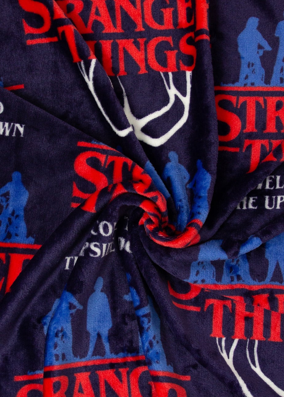 Stranger Things Flames Blue Fleece Blanket