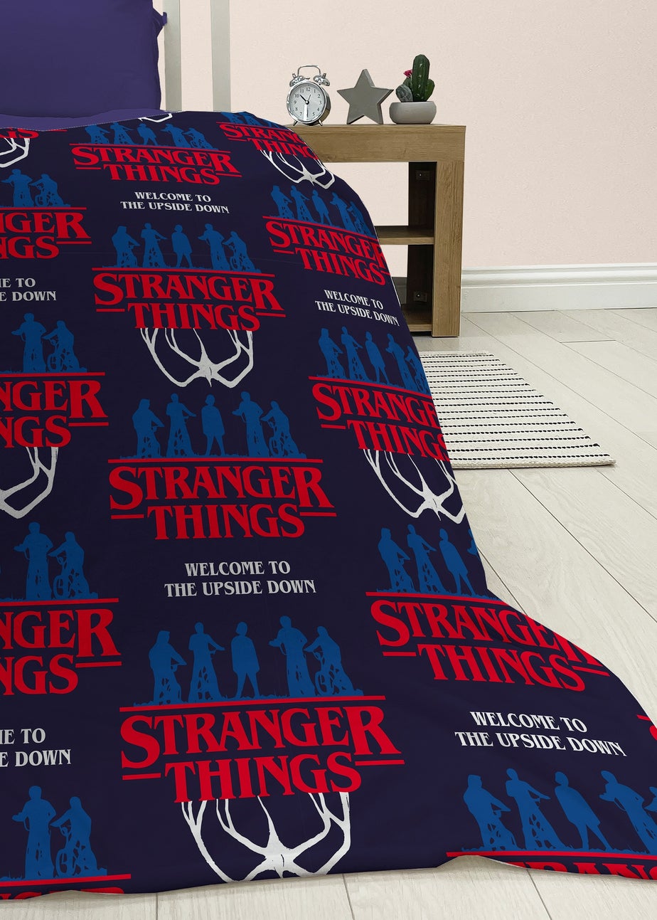 Stranger Things Flames Blue Fleece Blanket