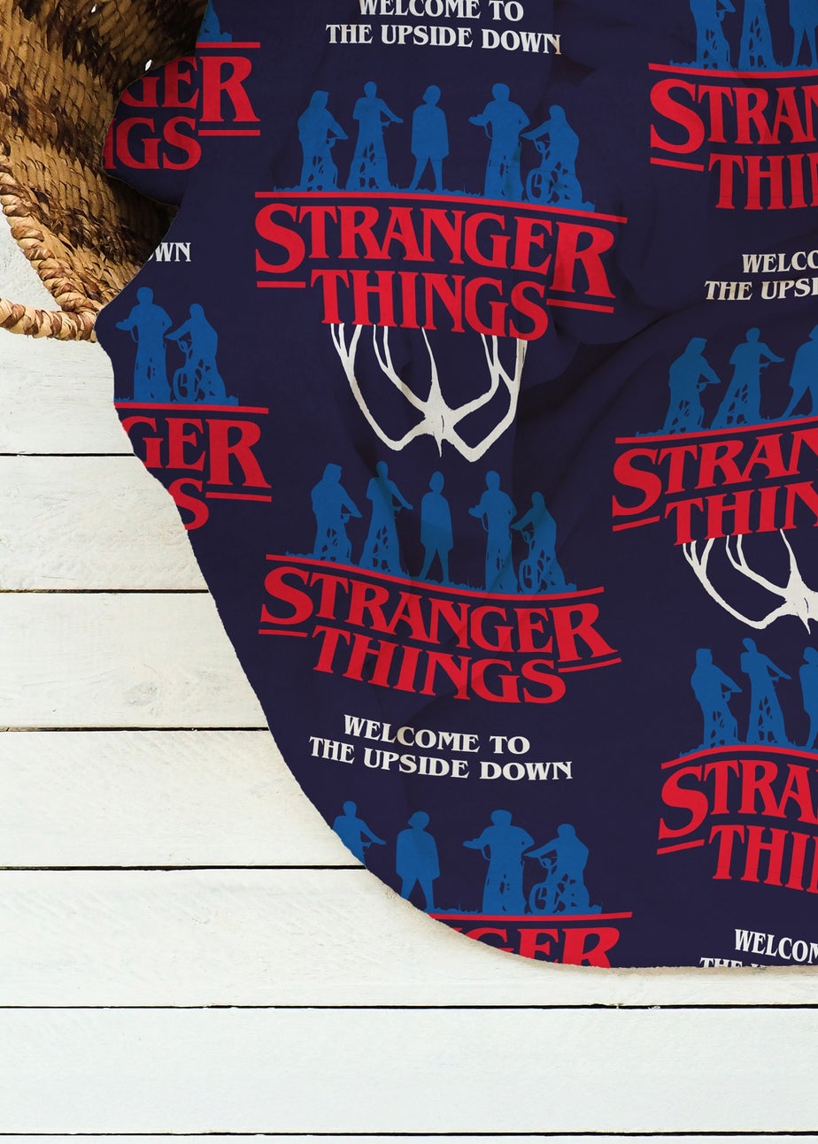 Stranger Things Flames Blue Fleece Blanket