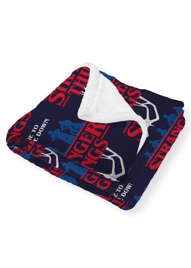 Stranger Things Flames Blue Fleece Blanket