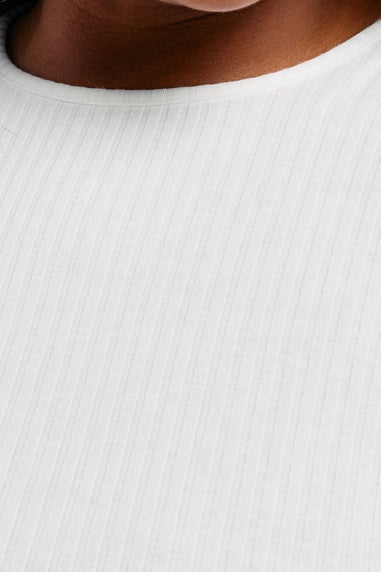 Yours Curve White Ribbed Swing T-Shirt