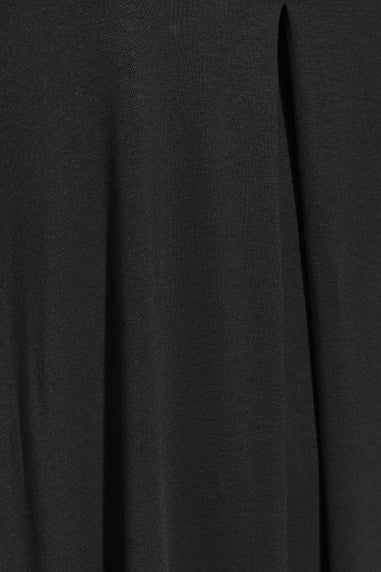 Yours Curve Black Pleat Angel Sleeve Swing Top