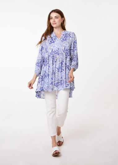 Blue Vanilla Blue Crinkle Tunic Top