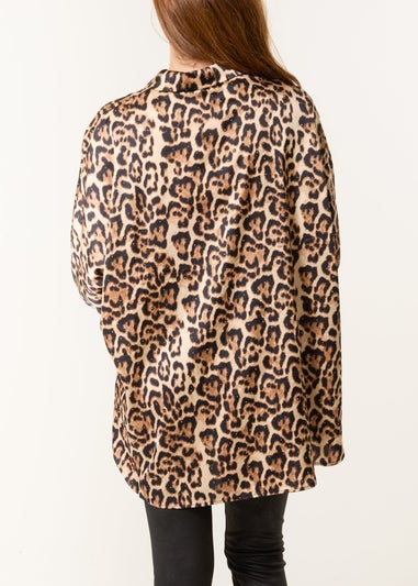 Blue Vanilla Brown Leopard Print Shirt