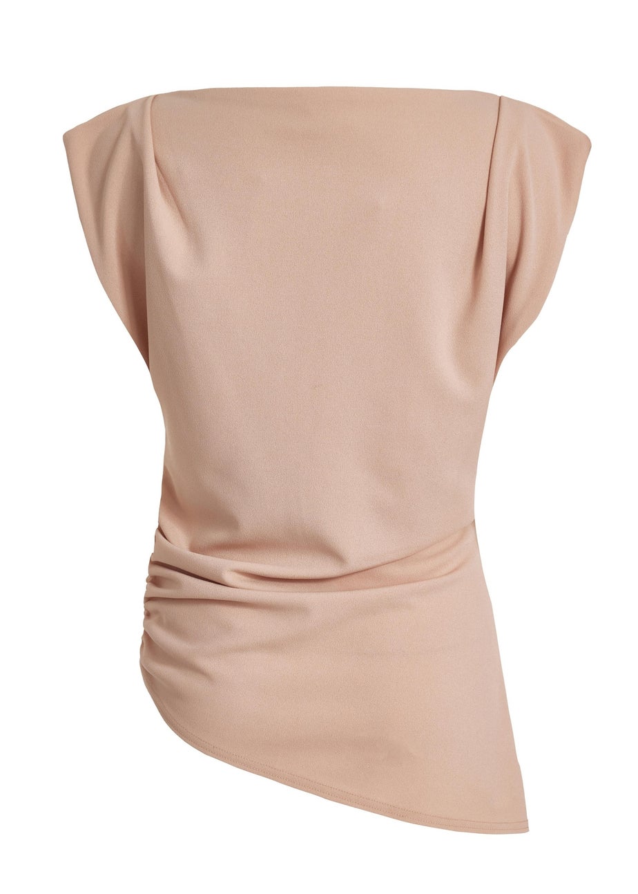 Quiz Stone Asymmetric Boat Neck Top