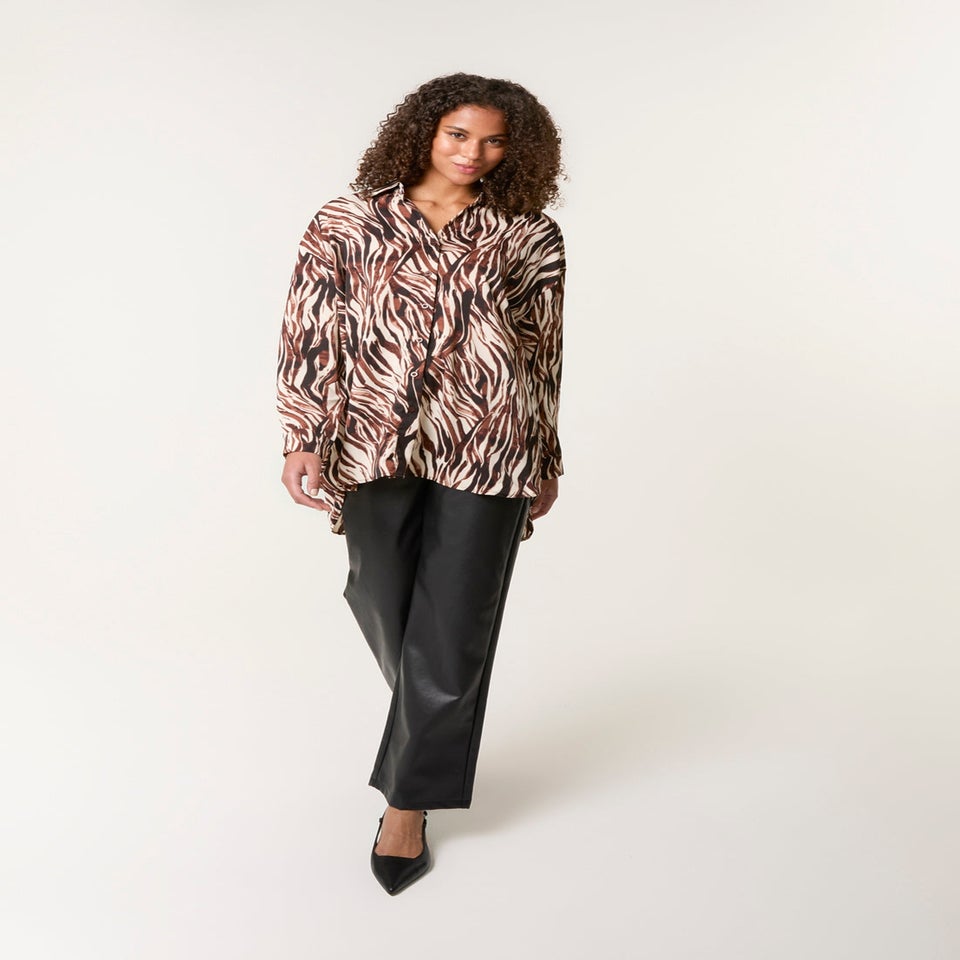 Blue Vanilla Brown Zebra Print Shirt