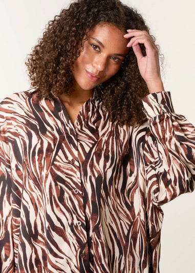 Blue Vanilla Brown Zebra Print Shirt