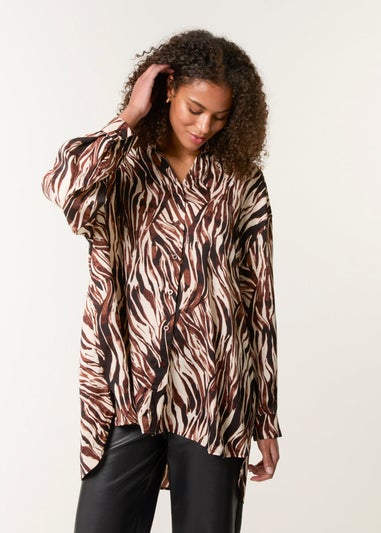 Blue Vanilla Brown Zebra Print Shirt
