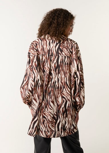 Blue Vanilla Brown Zebra Print Shirt