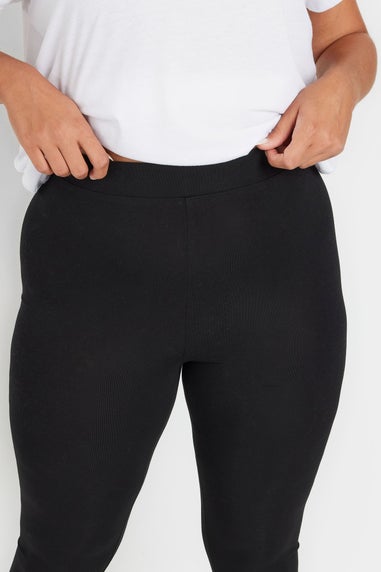 Yours 2 Pack Curve Black Soft Touch Viscose Stretch Leggings