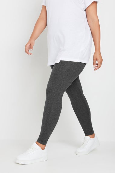 Yours 2 Pack Curve Charcoal Grey & Black Soft Touch Stretch Leggings