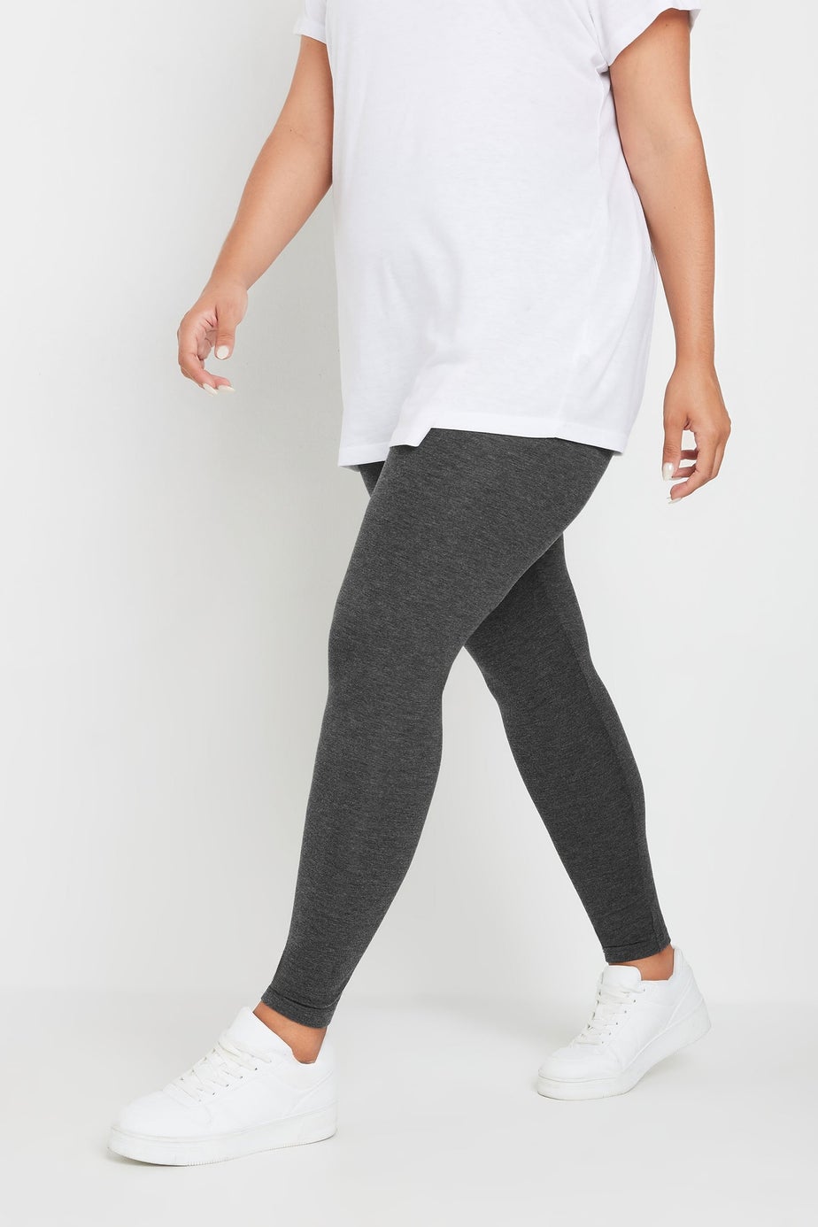 Yours 2 Pack Curve Charcoal Grey & Black Soft Touch Stretch Leggings
