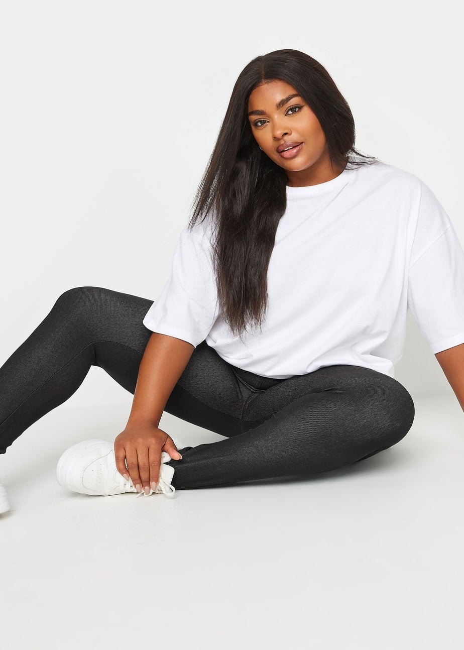 Yours Curve Black Jersey Stretch Jegging