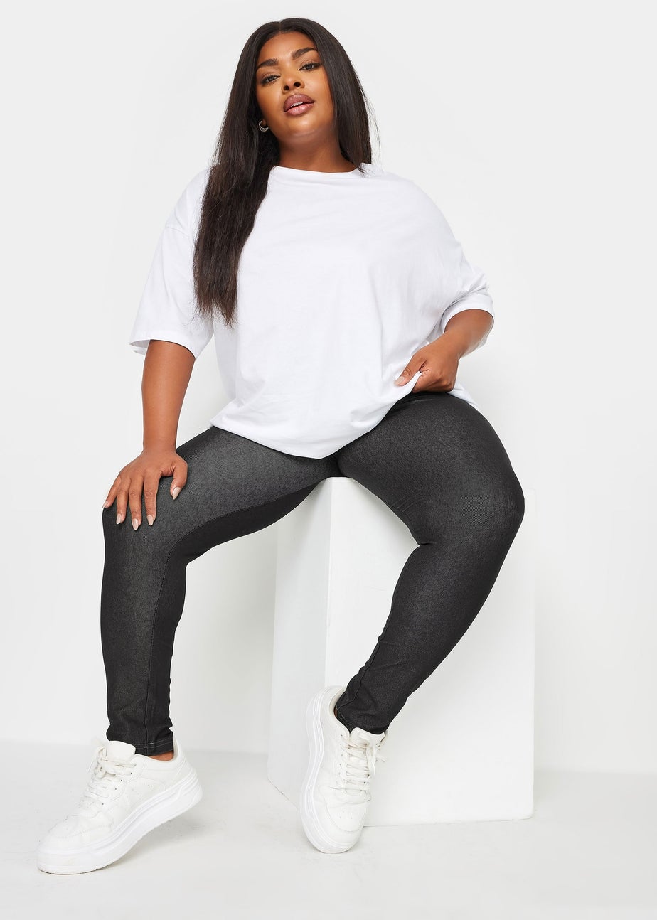 Yours Curve Black Jersey Stretch Jegging